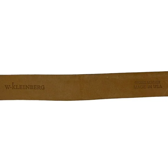 W. Kleinberg Elephant Buckle Black Leather Belt Large USA Made Luxury Chic - Picture 5 of 6